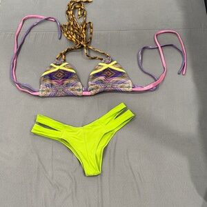 Montce Multicolor Bikini with Neon Yellow Bottom